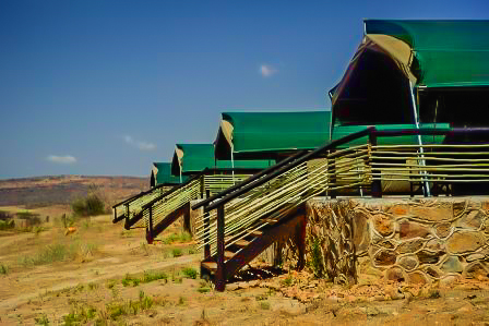 Tents at hunting camp in South Africa