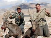 Keith and Jeff with trophy Ibex after hunting in Tajikistan in the Pamir Mountains